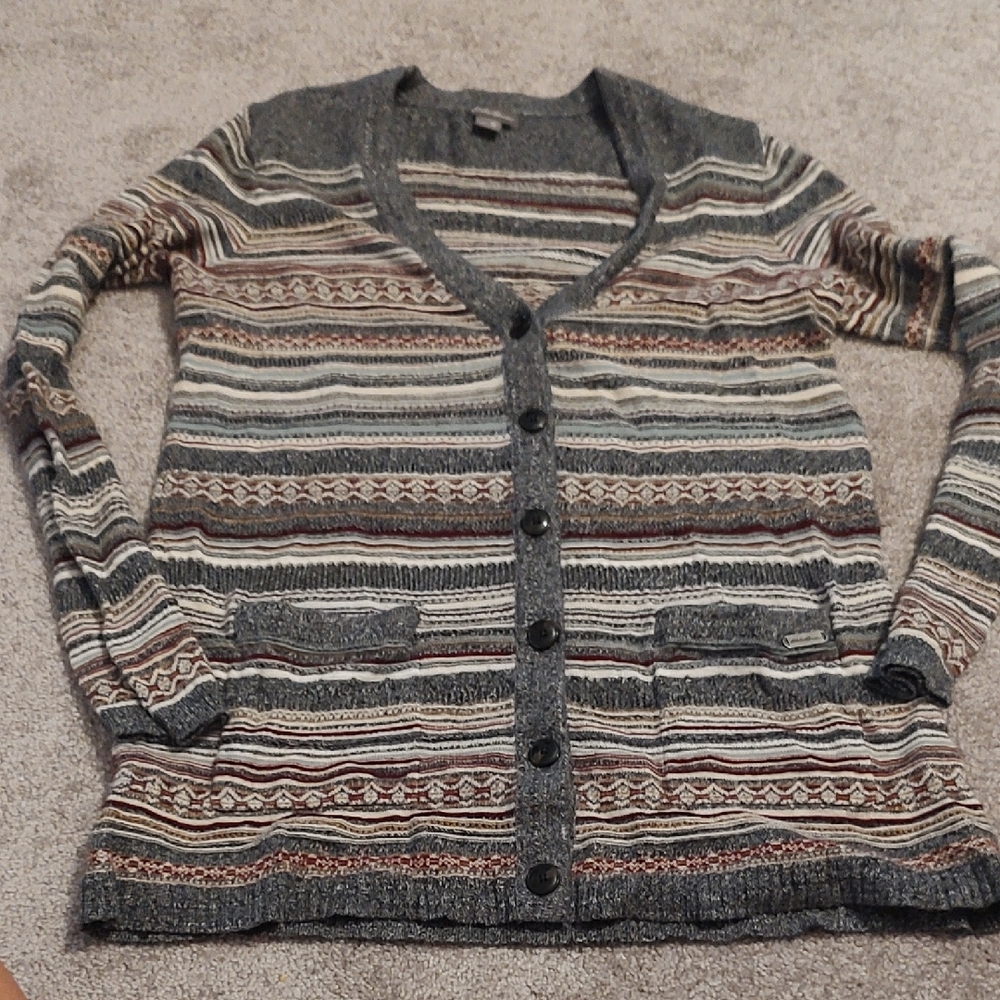 Eddie Bauer Multicolor Striped Cardigan